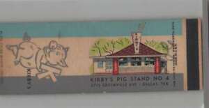 Matchbook Cover - Pig - Kirby's Pig Stand No. 4  Dallas, TX Sales Sample