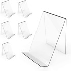 Acrylic Book Stand without Ledge,6 Inch 6PC Clear Acrylic Display Easel