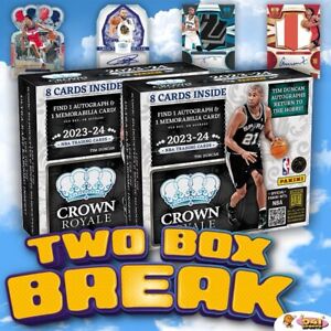 New ListingSan Antonio Spurs 2023-24 CROWN ROYALE Basketball HOBBY 2 Box Live Break #001