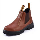 SAFETOE Brown Safety Boots Mens Work Shoes Water-Resistant Steel Toe Slip New