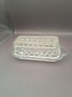 Antique Wexford by Anchor Hocking Glass Covered Butter Dish Diamond Cut w/ Lid