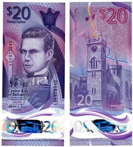 2022 Barbados 20 Dollar Banknote P83 UNC Polymer
