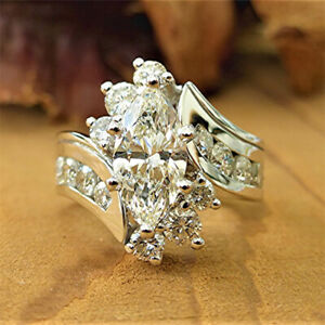 Women Fashion 925 Silver Filled Ring Cubic Zircon Party Jewelry 6-10