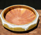 FULPER 10-sided bowl No. 455 in Mustard Matte w/Mahogany & White Flambe 9¼