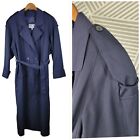 Vintage Trench Coat size 12 Peacoat Raincoat Spring Navy Detective Long Duster