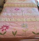 Pottery Barn Daisy Floral Crib Quilt Set Toddler & Sham Pastel Pink Girls Rare