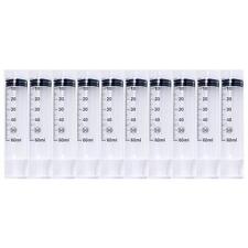 60ML Syringe Only with Luer Lock Tip - 10 Syringes Without a Needle by Easy G...