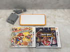 NINTENDO 2DS LL XL ORANGE AND WHITE JAN-001 CONSOLE W/ PAPER MARIO + ANGRY BIRDS