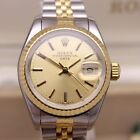 Vintage 1984 Rolex Date 69173 Ladies SS 18k Automatic Watch Jubilee Box & Tag