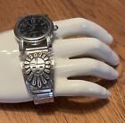 Vintage Sterling Silver Native SUN Overlay Watch Tips W/ Band/Watch! (NICE)