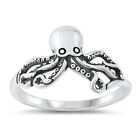 Octopus sterling silver ring