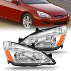 For 2003-2007 Honda Accord Headlight Headlamp Chrome Housing Amber Len Durable 2 (For: 2007 Honda Accord)