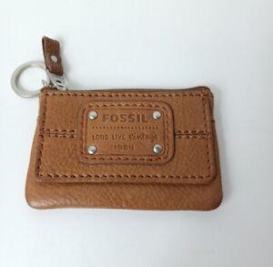 FOSSIL Long Live Vintage 1954 Leather Coin Purse Wallet Pouch Beautiful