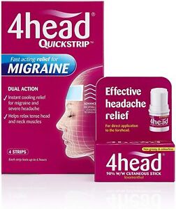 4head Headache Relief Stick / Quickstrip Headache and Migraine Relief Strips