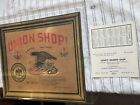 Vintage Barbershop Union Shop Framed Color Sign Card