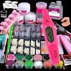 24 In 1 Acrylic Nail Kit For Beginners 12 Color Glitter Acrylic Powder White USA
