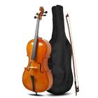 4/4 Full Size Natural BassWood Cello Set with Bag+Bow+Bridge+Rosin With Bag