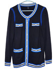 Talbots Womens M Cotton Cashmere Blend Cardigan Sweater Long Sleeve Black
