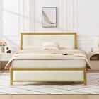 VECELO Twin Full Queen Size Bed Frame Metal Platform with Upholstered Headboard