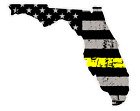 Florida State (E1) Thin Yellow Line Dispatch Vinyl Decal Sticker Car/Truck