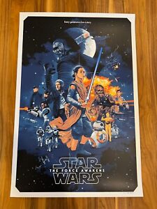 Star Wars The Force Awakens by Grzegorz Gabz Domaradzki Bottleneck Poster Print 