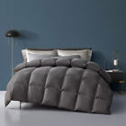 All Season King/Queen Grey Down Feather Comforter Duvet Inserts 100% Cotton