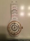 Kate Spade White Gold and Gems Live Colorfully Deco Watch Deluxe Band & Case New