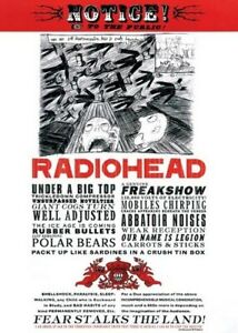 RADIOHEAD POSTER - FEAR STALKS THE LAND - NEW 24X36