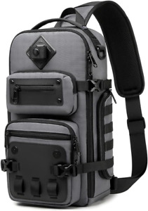 Men Tactical Sling Backpack Large Shoulder Crossbody Heavy Duty Water Resistant