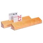 Extra-Wide Solid Beechwood Playing Card Holders - Set of 2