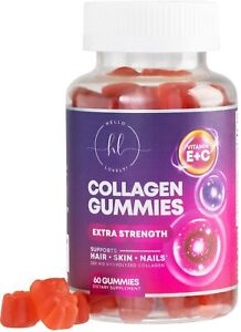 Hydrolyzed Collagen Gummies with Biotin, Vitamins E & C for Hair, Skin & Nails