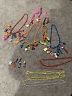 Vintage 1980s Bell Clip Charms Various Items Plastic Chain Necklace Charms