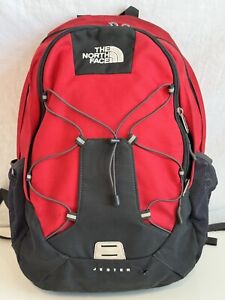 The North Face Jester Black Red Padded Laptop Backpack Hiking School Adjustable