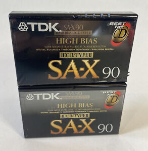 2 TDK SAX90 90 Minute Blank Audio Cassette Tapes