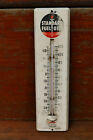 Vintage 1950s Standard Fuel Oils Metal Thermometer Sign w/ Torch Logo - Working