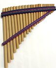 22  PIPES NATURAL BAMBOO ARTESANAL PANFLUTE FROM PERU CASE INCLUDED