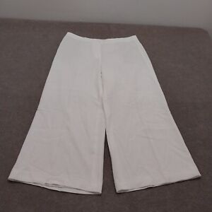 Lafayette 148 Womens 16 White High Rise Wide Leg Lined Cropped Business Pants
