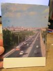 Vintage FOREIGN POSTCARD Moscow Russia Highway Road into the City Bus Skyline