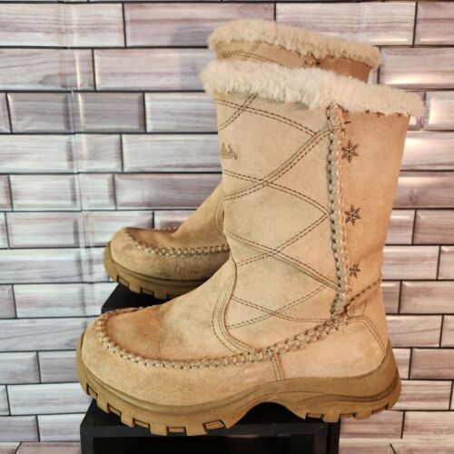 Cabelas Snow Boots Womens Size 7D Thinsulate Insulation Fur Lined Tan