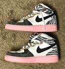 Nike Air Force 1 Pink White Mid Tunnel Walk Womens 7 Shoes DZ4841 Leopard, Zebra