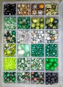 Huge Semi-precious Gemstone & Glass Bead Lot - Greens - Jewelry Making Beads