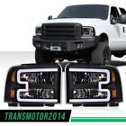 FIT FOR 05-07 FORD F250 F350 F450 F550 SUPER DUTY LH & RH SIDE LED DRL HEADLIGHT (For: 2006 Ford F-350 Super Duty)