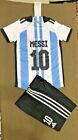 Leo Messi 10 Argentina Jersey FIFA World cup Champions Kids Uniform 2022/23