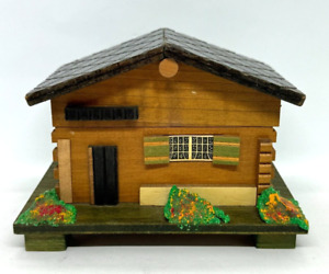 New ListingVintage Wooden Chalet Cottage House Music Box - Made In JAPAN - WORKS