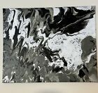 New ListingOriginal Abstract Painting, Acrylic on Canvas, Signed, Black, White, Gray