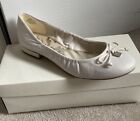 Anne Klein Petricia Leather Ballet Flats White Low Heel Size 8.5