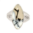 Natural Merlinite Dendritic Opal - Turkey 925 Silver Ring Jewelry s.6 CR37919