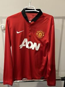 Manchester United 2013/2014 Aon Nike Soccer Jersey L/S Medium Authentic EUC