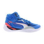 Puma Playmaker Pro Mid 37790208 Mens Blue Canvas Athletic Basketball Shoes