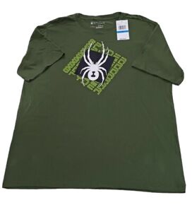 Mens Spyder portrait logo green short sleeve shirt XL NEW